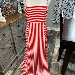 Cupshe Red and White Striped Dress